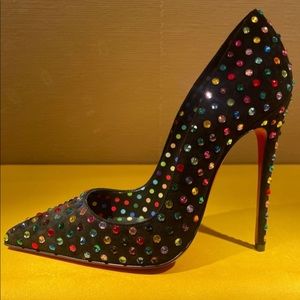 Vintage black satin heels size 40